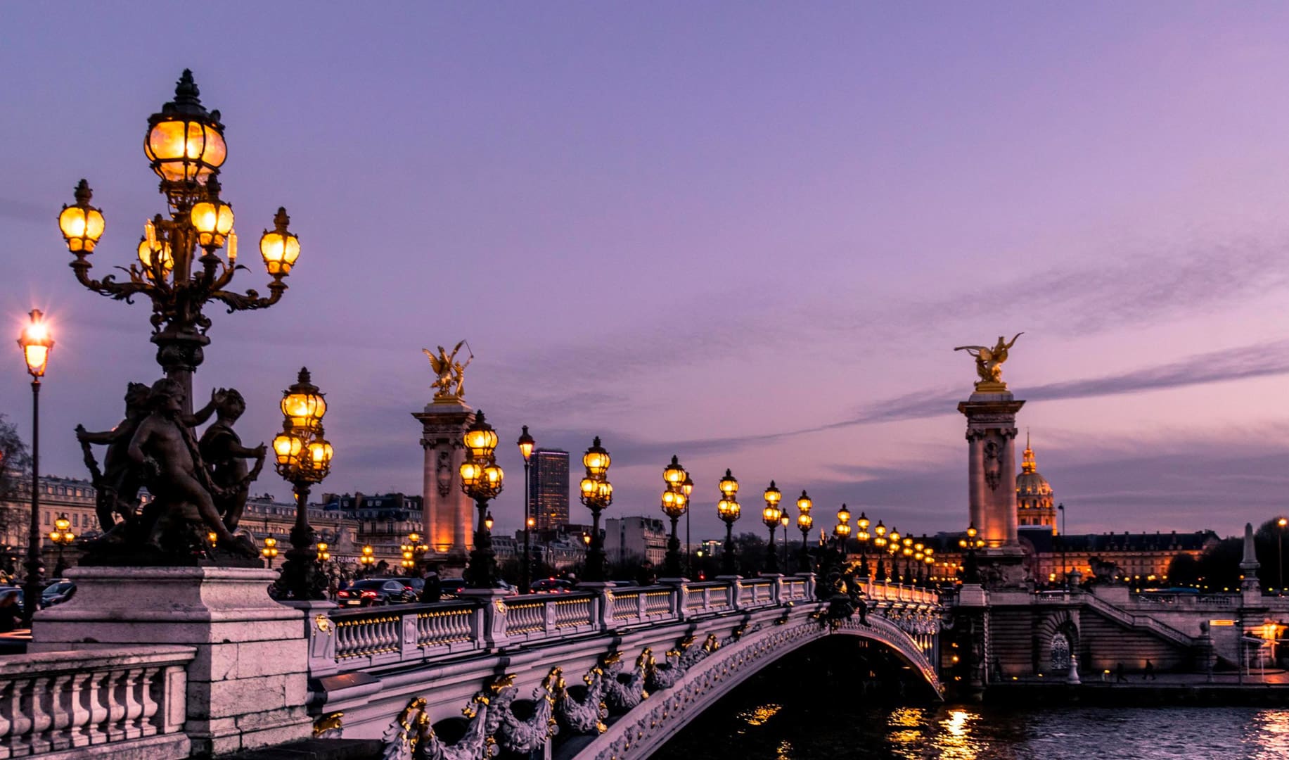 vue pont Alexandre III illuminé